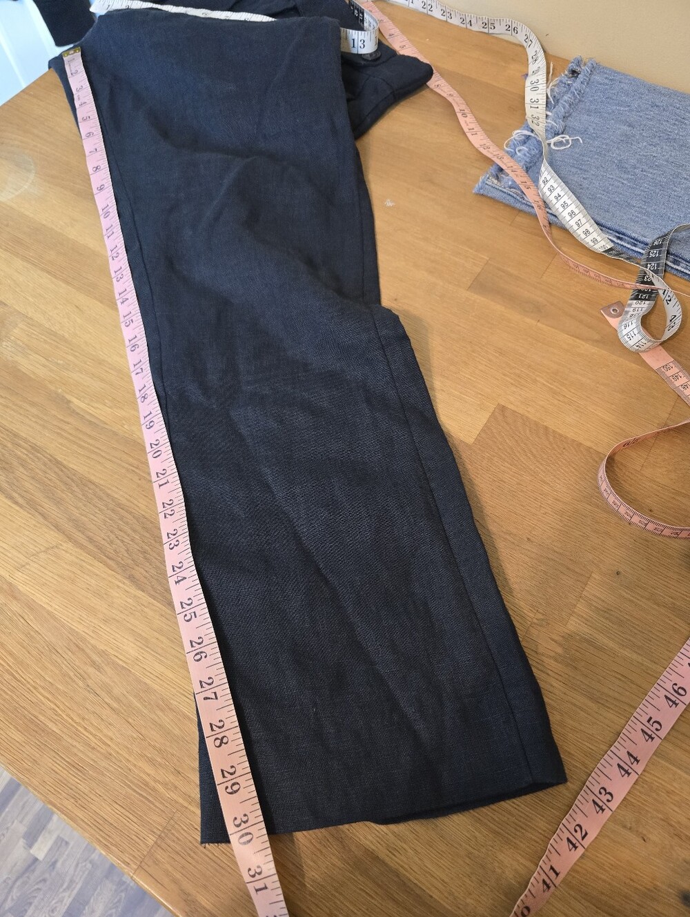 A&F The A&F Linen Collection 100% Linen Pleated Pants Black Size 27 - Picture 11 of 13